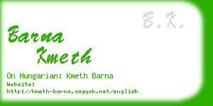 barna kmeth business card